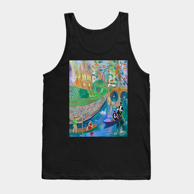 Punting by Magdalen Bridge, Oxford Tank Top by Casimirasquirkyart